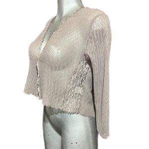Komarov Ethereal Delicate Bolero Cardigan Open Front Medium Romantic Layer Lace